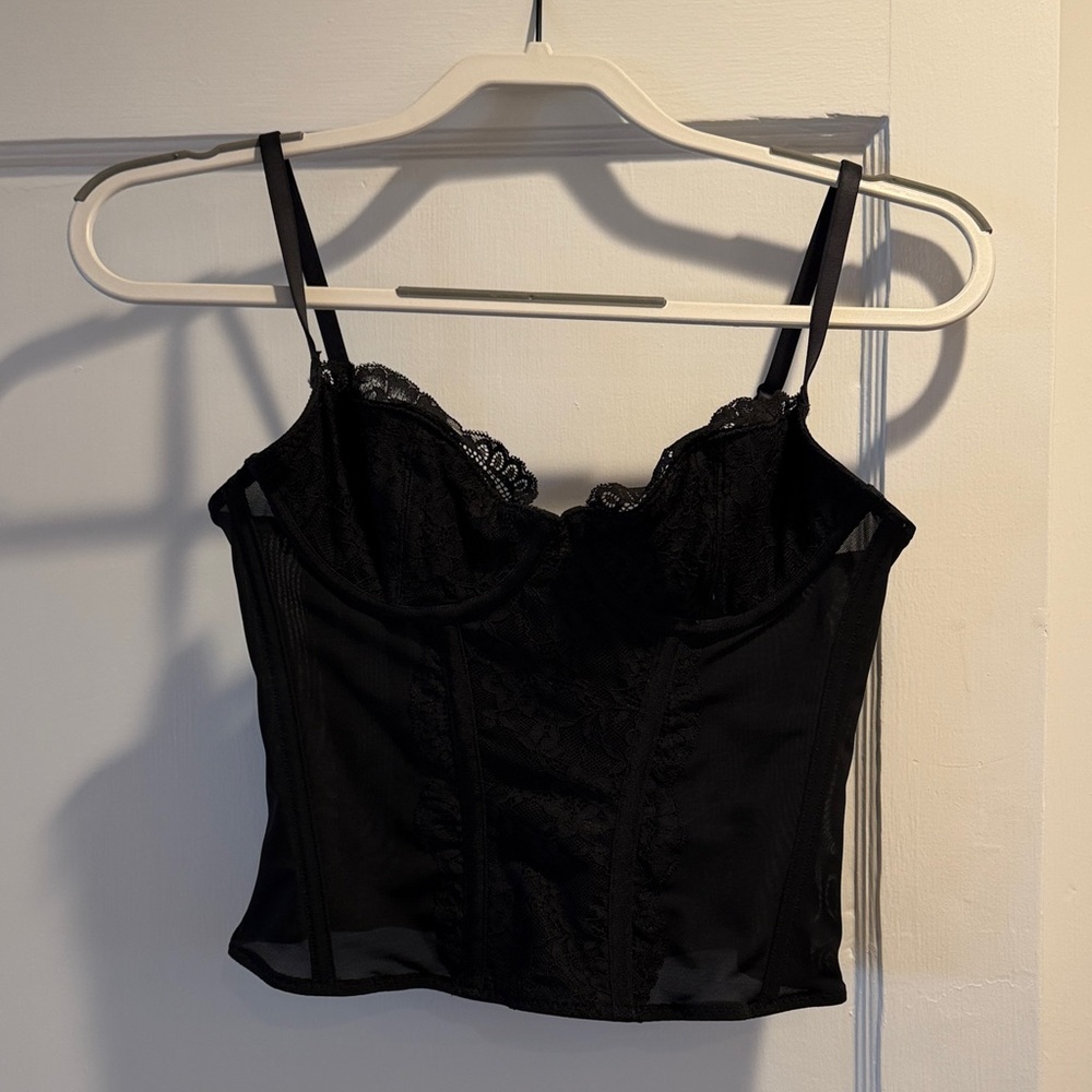 Aritzia Ten Black Lace Corset Top